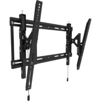 Kanto Living Inc TE300SG Universal TV Stand - Tempered Glass, Adjustable Height, Silver Finish