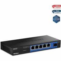 TRENDNET TEG-S51SFP Rear Port 4-Port Gigabit Switch with SFP Slot Metal