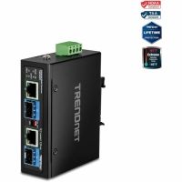 TRENDNET TI-BF22SFP Industrial 2-Port SFP Gigabit PoE++ Media Converter DIN Rail  