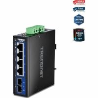 TRENDNET TI-G51SC 5-Port Hardened Industrial Gigabit DIN-Rail Switch Multi-Mode SC  