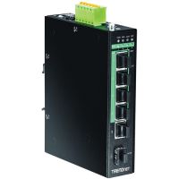 TRENDNET TI-PG541 5-Port Hardened Industrial Gigabit PoE+ DIN-Rail Switch Rugged  