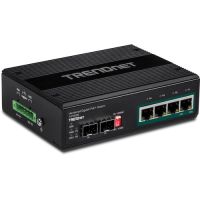 TRENDNET TI-PG62B 6-Port Hardened Industrial Gigabit PoE+ 2 SFP Boost Voltage  