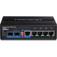 TRENDnet TI-UPG62 6-Port Hardened Industrial Gigabit 10/100/1000 Mbps Ultra PoE DIN-Rail Switch
