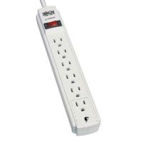 Eaton Tripp Lite Series TLP606 Protect It! 6-Outlet Surge Protector, 6 ft. Cord, 790 Joules, Diagnostic LED, Light Gray Housing