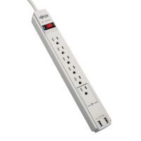 Eaton Tripp Lite Series TLP606USB Protect It! 6-Outlet Surge Protector, 6 ft. (1.83 m) Cord, 990 Joules, 2 x USB Charging ports