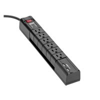 EATON TRIPP LITE SERIES TLP608RUSBB PROTECT IT SURGE PROTECTOR WITH 6 ROTATABLE OUTLETS, 8 F