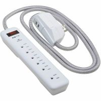 EATON TLP616USB 7-Outlet Surge Protector Detachable Plug 2 USB Ports 2.4A Shared  