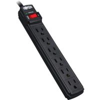 Eaton Tripp Lite Series TLP6B Protect It! 6-Outlet Surge Protector, 6 ft. Cord, 360 Joules, Diagnostic LED, Black Housing