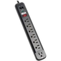 Eaton Tripp Lite Series TLP76RBTEL Surge Protector Power Strip 120V Right Angle 7 Outlet RJ11 Black - surge protector - 1.8 kW