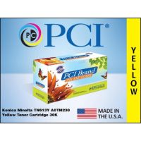 PCI TN613Y-PC Konica-Minolta TN613Y A0TM230 Yellow Toner Cartridge 30,000 Page Yield  