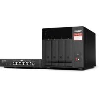 QNAP TS-473A-SW5T-US 4-Bay NAS Enclosure with QSW-1105-5T Network Switch
