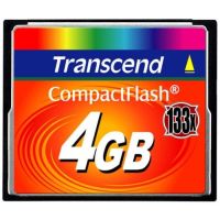 TRANSCEND INFORMATION TS4GCF133 4GB CompactFlash 133x 3.3-5V Read Speed Optimized  