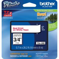 Brother TZE-242 Laminated Tape for P-Touch Labelers (Red on White, 0.75" x 26.2')