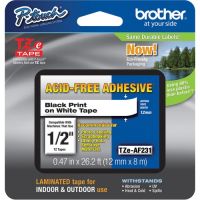 Brother TZE-AF231 Acid-Free Tape (Black on White, 1/2" x 26.2')