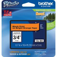 Brother TZeB41 Laminated Tape for P-Touch Labelers (Black on Fluorescent Orange, 0.75" x 16.4')