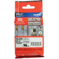 Brother TZE-S231 Tape with Extra Strength Adhesive for P-Touch Labelers (Black on White, 1/2" x 26.2')