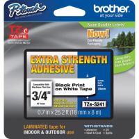 Brother TZE-S241 Tape with Extra Strength Adhesive for P-Touch Labelers (Black on White, 3/4" x 26.2')