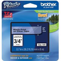 Brother TZe141G Laminated Tape for P-Touch Labelers (Black on Clear, 0.75" x 26.2')