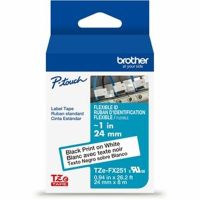 Brother TZeFX251G Flexible ID Tape (Black on White, 1" x 26.2')