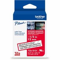 Brother TZeS131G Tape with ExtraStrength Adhesive for P-Touch Labelers (Black on Clear, 1/2" x 26.2')