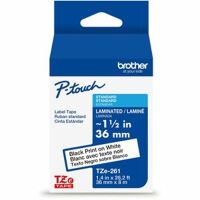 Brother TZeS261G Tape with ExtraStrength Adhesive for P-Touch Labelers (Black on White, 1.5" x 26.2')