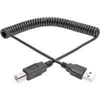 EATON TRIPP LITE SERIES U022-010-COIL USB 2.0 A TO B COILED CABLE - USB A LEFT CONNECTOR - MALE LEFT