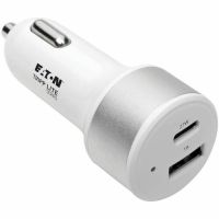 Eaton Tripp Lite Series U280-C02-C1A1 Dual-Port USB Car Charger with PD Charging - USB Type C (27W) & USB Type A
