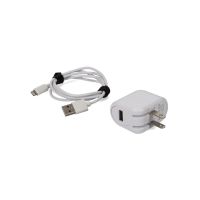 ADDON U2LGT1M245V 1M USB 2.0 (A) MALE TO LIGHTNING MALE WHITE CABLE WITH WALL PLUG