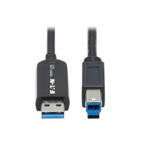 Tripp Lite U328F-20M USB 3.2 Gen 1 Type A to USB Type B M M Plenum-Rated Fiber Active Optical Cable, 20m