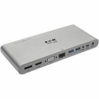 Eaton Tripp Lite Series U442-DOCK4-S USB C Docking Station w/ USB-Hub, USB-A/C, HDMI, VGA, DP, Gbe, PD Charging 4K, USB Type-C