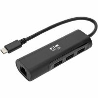 Eaton Tripp Lite Series U460-003-3A1GB 3-Port USB 3.x (5Gbps) Hub with LAN Port, USB-C to 3x USB-A Ports and Gigabit Ethernet, Black
