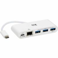 EATON TRIPP LITE SERIES U460-003-3AG-C 3-PORT USB-C HUB - USB 3.X (5GPBS) HUB PORTS, GIGABIT ETHERNET