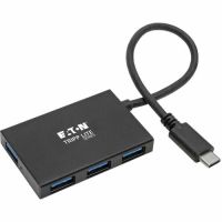 Eaton Tripp Lite Series U460-004-4A-AL 4-Port USB-C Hub, USB 3.x (5Gbps), 4x USB-A Ports, Aluminum Housing, Black
