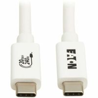 Eaton Tripp Lite Series U521-1P0M-WH20G USB4 20Gbps Cable (M/M) - USB-C, 4K 60 Hz, 240W PD Charging, White, 2 m (6.6 ft.)
