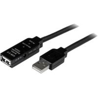 StarTech USB 2.0 Active Extension Male/Female Cable (16.4', Black) - USB2AAEXT5M