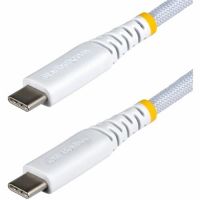 STARTECH USB2CC10FNCBRWH 10FT (3M) WHITE USB-C CHARGING CABLE, 60W (3A) PD, DUAL-LAYER BRAIDED NYLON/TPE