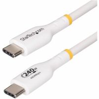 StarTech USB2EPR6FW 6ft White USB-C Charging Cable, USB-IF Certified USB C Cable, 240W PD, USB 2.0 Type-C Laptop Charger Cord