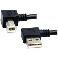StarTech 3' (0.9m) A Male Right Angle to B Male Right Angle USB Cable (Black) - USB2HAB2RA3