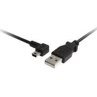 StarTech USB 2.0 Type-A Male to Left-Angle Mini-B Male Cable (6', Black) - USB2HABM6LA