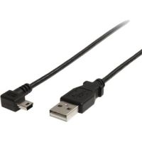 StarTech USB 2.0 Type-A Male to Right-Angle Mini-B Male Cable (6', Black) - USB2HABM6RA