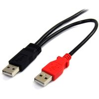 StarTech 3 ft USB Y Cable for External Hard Drive - USB A to mini B - USB2HABMY3