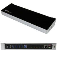 StarTech USB3DOCKH2DP USB 3.0 Docking Station Triple Monitor DisplayPort/HDMI, 5x USB, USB Docking Station, TAA