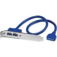 StarTech 2-Port USB 3.0 A Female Slot Plate Adapter (Blue) - USB3SPLATE
