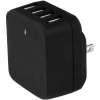StarTech 4-Port USB Wall Charger - 34W/6.8A - Travel Charger 110V/220V - USB4PACBK