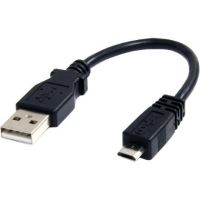 StarTech USB 2.0 Type-A to Micro-USB Cable (Black, 6") - UUSBHAUB6IN