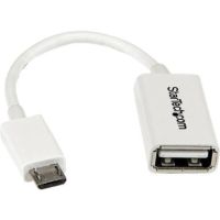 StarTech Micro-USB Male to USB Female OTG Host Adapter (5", White) - UUSBOTGW