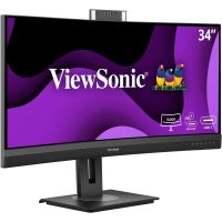 ViewSonic VG3457CV 34" UWQHD 21:9 Curved Video Conferencing Docking Monitor with Windows Hello and Zoom® Certified Pop-up Webcam and 5W speakers