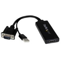 StarTech VGA to 1080p HDMI Adapter with USB Audio & Power (10.2") - VGA2HDU