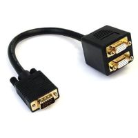 StarTech Male VGA to Dual Female VGA Video Splitter Cable (1', Black) - VGASPL1VV