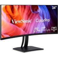ViewSonic VP3456a - 34" ColorPro™ 21:9 Curved UWQHD Monitor with 75Hz, FreeSync, 100W USB C, RJ45 and sRGB